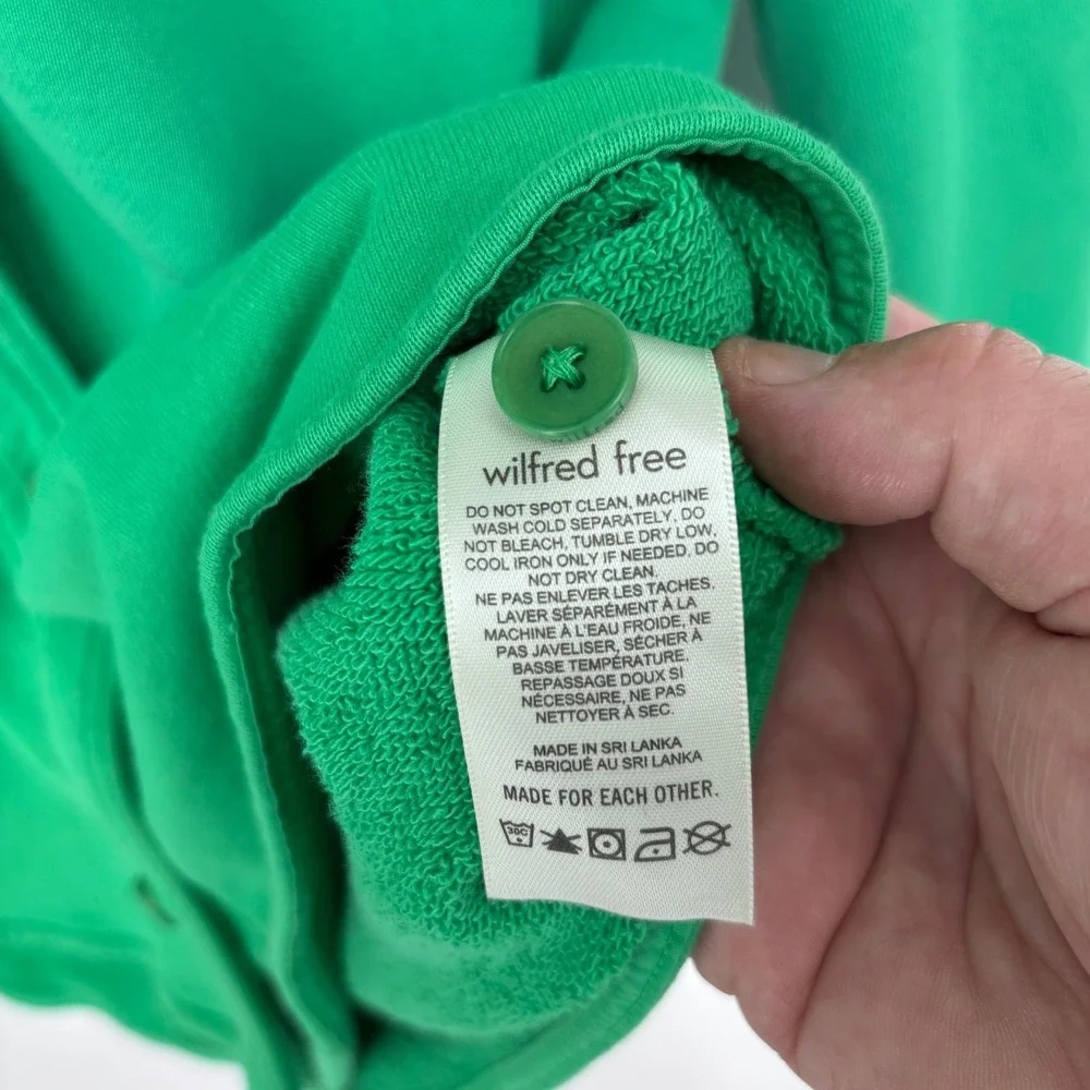 Wilfred Free‎ Cotton Terry Shirt Jacket Women L Green Organic Utility Shacket